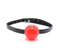 BDSM Adult Sex Products Soft Solid Silicone Mouth Plug Toys Ajustable Thin Belt Binding Mouth Gag(Red)