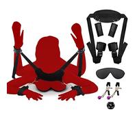 BDSM Bed Restraints Sex Bondage Kit Adjustable Wrist Leg Restraint System Split Leg Strap Erotic Restraints Handcuffs & Ankle Cuffs Set Fetish Games Adult Sex Toys