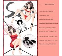 BDSM Bed Sex Bondage Romance Straps Neck Pillow with Adjustable Plush Handcuffs and Leg Straps Set Female Restraint Submissive kit Suitable for Adult Couples Soft Bed Restraint