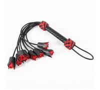 BDSM Bondage Fun Whip Sex Leather Rose Flower Whip Restraints Fetish Spanking Flogger Adults Games Sex Toys for Women Erotic Accessories Red One Size