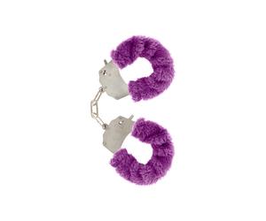 Bdsm bondage handcuffs purple fur, Poids 0.190 Kg
