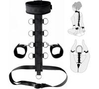 BDSM Bondage Kit Adult Restraints Sex Toys, Neck to Wrist Adjustable Bondage Gear & Accessories, Behind Back Handcuffs Collar with Blindfold Bed Straps Restraints Sex Ropes Sweater