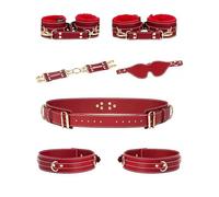 BDSM Bondage Kit Restraints 6PCS Sets Adjustable Handcuffs Ankle Cuff Thigh Cuffs Blindfold Cross Strap Adult SM Games Sex Toys for Couples