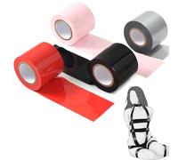BDSM Bondage Restraints Non Sticky Tape Set 4 Rolls Sex Restraint Bondage Tape Electrostatic Bondage Tape Non-Adhesive Static Adsorption Tape Adult Toy