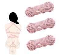 BDSM Bondage Rope Sex Restraints Adult Toys SM Starter Set for Women Men Couples 32 Feet/10m, 3 Pack (Pink)