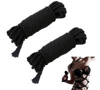 BDSM Bondage Rope Sex Restraints Kit Sex Toys 2 Pcs Cotton Rope Slave SM Adults Games for Couples Women Men 32Ft/10M (Black)