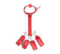 BDSM Bondage Set with Handcuffs, Ankle Cuffs, Collar and Mouth Gag, Adjustable Wrists, Ankles and Collar, Bed Sex Bondage Set, SM Sex Toy for Couples, Women, Men(Red)