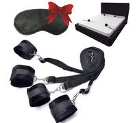 BDSM Bondage Under Bed Restraints Sex Kit with Eye Mask with Comfy Ankle and Wrist Cuffs Restraints Sex Bondage Fetish, Bed Restraints Sex Straps to Fit Any Mattress for Women and Men Sets & Games