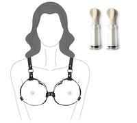 BDSM Breast Restraints Bondage Set, PU Leather Sex Restraints Chest Harness for Women Boobs Breast Cincher Fit B to D Cup, Kinky Nipple Sex Toys for Couples Adult Women Restraint Sex Games