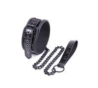 BDSM Collar And Leash for Sex, Adjustable Leather Choker with Chain, Submissive Slut Slave Collar for Women, Bondage Collars for Women, SM Sex Toys for Couples Flirt Play Fetish Cosplay