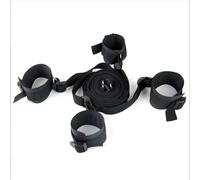 BDSM Couples Sex Bondage Bed Sex Kit Women Bound Handcuffs Bondage Furniture Bed Binding Fabric Straps Sadomasochism Accessories Red One Size