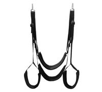 BDSM Door Sex Swing, Bondage Slave Leather Soft Plush Slings with Adjustable Straps, Sex Furniture Hanging Door Swing Holds Up to 300Lbs Erotic Toys for Couples Black One Size