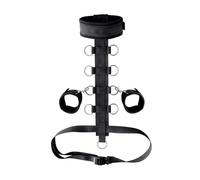 BDSM Handcuffs Back Hand Cuff Double Rings Slave Bandage Strap Neck Nylon Rope Adult SM Restraints Sex Supplies Adjustable Belt Black One Size