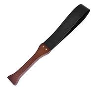 BDSM Leather Spanking Paddle with Anti-Slip Wooden Handle Couple Flirting Sexual Abuse Sex Toys