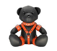 BDSM Leather Teddy Bear - Orange Ollie - The Wild One