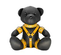 BDSM Leather Teddy Bear - Yellow Yoyo - The Sunshine Slave