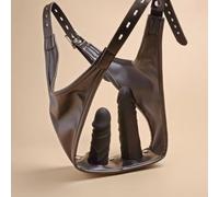 BDSM Lockable Leather Chastity Belt with Adjustable Straps,Restraints Panties Device with Double Anal Toy for Women