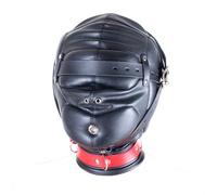 Bdsm Mask Blindfoldblack Full Face Breathable Restraint Head Hood,Padded Over Mouth And Ears Bondage,Sex Toys Sm Game For Couples Black One Size