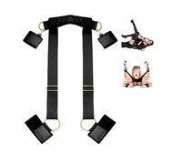 BDSM Restraints Kit Sex Bondage Bed Wrist Leg Restraint Straps Set with Neck Pad Adjustable Ankle Cuffs & Removable Handcuffs,Bondage Gear for Adult Games Sex Toy for Couple