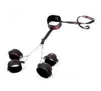 BDSM Sex Bed Bondage Sex，Sexy Handcuffs Collar Fetish Flirting Rope Slave Sex Toys for Woman Couples Gay Adult Games Erotic Accessories Red One Size