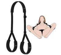 BDSM Sex Bondage Leg Straps Sex Rope, Adjustable Neck to Ankle/Thigh Cuff, Bed Restraints Set Sex Bondaged Restraints Set for SM Sex Game Play Sex Toys for Couples Women Adult Pleasure (Black)