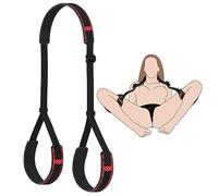 BDSM Sex Bondage Leg Straps Sex Rope, Adjustable Neck to Ankle/Thigh Cuff, Bed Restraints Set Sex Bondaged Restraints Set for SM Sex Game Play Sex Toys for Couples Women Adult Pleasure (Red)