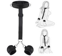 BDSM Sex Bondage Neck to Wrist Restraints Kit, Sex Toys for Couple Adjustable Behind Back Handcuffs Bondage Restraints Set, Bed SM Adult Sex Game Play, Sex Toys for Women Man Beginner