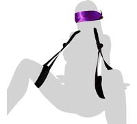 BDSM Sex Bondage Set with Handcuffs and Leg Straps Cuffs, Soft Satin Eye Mask Adjustable Wrist Thigh Restraint Ropes, SM Games Sex Toys for Couples Restraints Kit Unisex