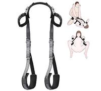 BDSM Sex Bondage Thigh Sling, Leather Bed Restraints Kit with Adjustable Wrist Cuffs Legs Restraints Straps, Bondage Rope Kit Handcuffs SM Slave Fetish Unisex Adult Sex Toys for Couples