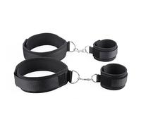 BDSM Sex Bondage Wrist & Thigh Cuffs Restraints Set, Adjustable Leg Straps Sex Restraints Handcuffs for Fetish Bondage Adventures, Adult Sex Toys for Women, Couples Roleplay Game