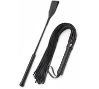 BDSM Sex Set 18" Adult Paddle Crop 20" Black Whip, Flogger For Sex Play, Bondage BDSM Whip Set, Spanking Sex Crop
