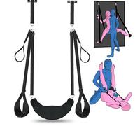 BDSM Sex Swing Bondage Thigh Restraints, 2 in 1 Door Sex Swings & Thigh Sling with Adjustable Straps, Hanging Door Sex Slings Soft Plush Sex Furniture Kinky Adult Sex Toys for Men Women Couples