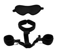 BDSM Sex Toy Handcuffs for Couple Sexy Women Body BDSM Blindfolded Bondage Tape Rope Collar Adult Supplies Slave Restraint Suit Black One Size