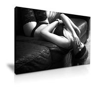 BDSM Sexy Lips Black and White Vintage Wall Art Print Poster Canvas Modern Art - For Modern Family Home Office Garden Room Gym Hotel Decoration (XS: 31cm X 20cm)