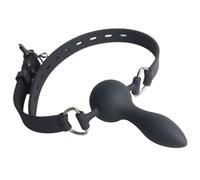 BDSM Silicone Mouth Dildo Penis Gag Plug,Slave Bondage Gags Ball,Sex Toys for Couples,Bondage,Restraints Black One Size