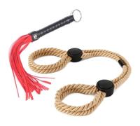 BDSM Slave Kit Cotton Rope Handcuffs Leather Whip Fetish Bondage Sex Toys for Couples Restraints Mask Erotic Product Adult Games Yellow One Size