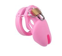 BDSM Soft Silicone Chastity Cage - Breathable Birdcage Design for Long-Term Wear Comfortable Lockable Cage Sex Toys Bondage Gear & Accessories Pink S