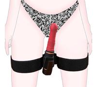 BDSM Toys Bondage Vibrator Forced Strap Sex Harness, Hands-Free Vibrator Holder Adjustable Thigh Bondage Restraints Kinky Sex Toys for Solo or Couple Play Most Vibrators Wands & Dildos