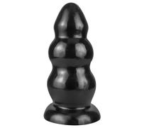 BDSMAGE Large Huge Butt Plug Anal Plug with Strong Suction Cup, Anal Expander Hands-Free Masturbation Massage Beads Erotic Sex Toy for Women Men (Black)
