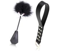 BDSMAGE Leather Paddle SM with Feather Tickler Adult Toy, Flogger Whip Soft, BDSMs Toy Extreme Slave, Adult Toys Adult Toy from 18 for Couples Extreme