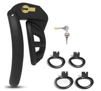 BDSMAGE Small Male Chastity Device Cock Cage for Gay Men, Penis Cage with 4 Cock Rings, Cock Cage Penis Prevent Erection Lock＆Key, Adult Sex Toys BDSM Bondage (Micro)