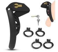 BDSMAGE Small Male Chastity Device Cock Cage for Gay Men Sissy, Penis Cage with 4 Cock Rings, Cock Cage Penis Prevent Erection Lock＆Key, Adult Sex Toys BDSM Bondage (Innie)