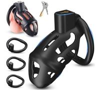 BDSMJOY Chastity Cage Cock Cage with 3 Penisrings, Male Chastity Device Penis Cage Adult Sex Toys Chastity Bondage for Sexual Punishment Game for Couples