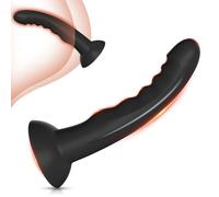 BDSMJOY Dildo Butt Plug Butt Plugs Anal Plug,Big Black Dildo Silicone Penis,Couples Games,with Penis Suction Cup, Anal Beads Masturbator Anal Toys,Sex Toys for Women ,BDSM Restraints（Black,L）