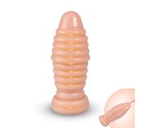 BDSMJOY Large Butt Plug XXL Dildo Giant Dildo Anal Toys Stimulator S&M Trainer Gifts Adult Gay Woman Men Sex Toys Games,Ribbed Plug-Pleasure Enhancing Anal Plug Increased Sensations (Flesh-Colour)
