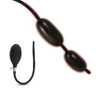 BDSMJOY Penis Plug Urethral Plug Penis Pump Inflatable Plug Double Ball Penis Enlarger,Dick Inflatable Male Sex Toy for Prostate Massage,Urethral Dilator Abnormality Cock Adult Sex Toys (Black)