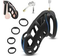 BDSMJOY Sex Toys Chastity Cage Cock Cage, Lightweight Chastity Device Penis Cages 4 Sizes Cock Rings, Sexual Punishment Game for Couples (XL)