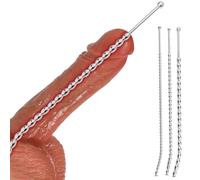 BDSMLOVE 3pcs Stainless Steel Urethral Sound Catheter Plug Set, Penis Beads Penis Plug for Men Prostate Stimulation, Urethra Masturbation Rod Adult Sex Toy (5+6+7)