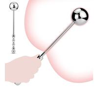 BDSMLOVE Anal Plug Butt Plug, Stainless Steel Ball Anal Plug with Extended Handle, Anal Beads Plug Prostate Adult Toys Anal Sex Toys for Men Women (L)