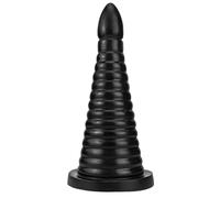 BDSMLOVE Classic conical Shape Anal Toy Sex Toys, Anal Plug Butt Plug Maximum Diameter 3.5inch, Anal Trainer Prostate Adult Toys for Women, Men (Black)